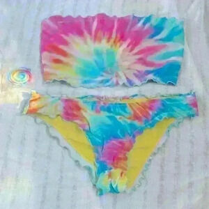Tie dye rainbow bikini